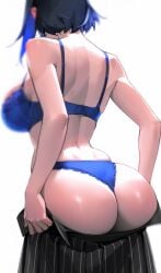 1girls artist_request ass breasts female female_only hololive hololive_english hololive_english_-council- hololive_english_-promise- large_ass large_breasts light-skinned_female light_skin ouro_kronii solo thick_thighs thighs virtual_youtuber white_background wide_hips