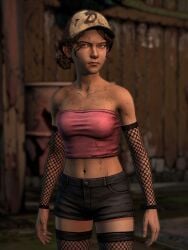 1girl 1girls ai_assisted clementine_(the_walking_dead) dark-skinned_female female female_focus female_only fishnet_legwear fishnets girl_only mod screen_capture screencap screenshot screenshot_edit strapless strapless_bra strapless_dress strapless_top teen teenage_female teenage_girl teenager telltale telltale_games the_walking_dead the_walking_dead_(series) the_walking_dead_(telltale) the_walking_dead_game topwear
