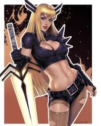 abs bangs belly_button big_breasts blonde_female blonde_hair boob_window breasts cleavage cleavage_cutout dara_miruki goth goth_girl hips legs magik_(illyana_rasputin) marvel marvel_comics midriff miruki09 mutant_(marvel) navel pantyhose russian russian_female sfw superheroine thin_waist toned toned_female torn_pantyhose x-men