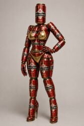 1girl ai_generated ass baltika belly bikini breasts full_length gold_swimsuit legs monkeysa4444 no_face original_character solo swimsuit
