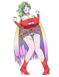 accessories big_breasts big_hips blue_eyes blush boots cap clothes curvaceous female final_fantasy final_fantasy_vi green_hair legwear necklace nervous pendant ribbon terra_branford tickling underwear