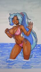 big_breasts bikini breasts cleavage female harriet_(harry_amoros) harry_amoros huge_breasts thick_thighs wide_hips