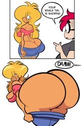 2026 2girls ass beauty_mark big_ass big_breasts big_lips black_eyes blonde_hair blue_eyes blue_pants bra_strap_is_showing_(meme) breasts clothing comedy comic cute denim denim_pants eyebrow_piercing female flashing flashing_ass funny glasses gray_shirt grey_shirt human marina_williams meme mole mole_on_ass mole_under_eye oboithisisfunky original original_character original_characters pale_skin pants piercing pink_shirt pink_thong ponytail red_hair shirt tagme tan tan-skinned_female tan_body tan_female tan_skin tanned tanned-skinned_female tanned_body tanned_female tanned_skin tena_(onemanshowoff) thong thong_peek tongue tongue_out yuri