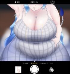 alternate_costume areaching_towards_viewer armpits bbw bedroom belly belly_grab big_breasts big_thighs blue_hair breasts camera camera_phone child_bearing_hips chubby chubby_belly chubby_female cleavage cow_ears cow_girl cow_horns cow_tail curvy face_out_of_frame fat fat_ass female fully_clothed grabbing_own_belly groping_self hair_between_eyes huge_breasts huge_thighs indie_virtual_youtuber indoors large_breasts light-skinned_female long_hair massive_breasts miilkywayz motherly_figure navel navel_visible_through_clothes overweight plump reaching selfie sitting smile smile_at_viewer solo teasing teasing_viewer thick_thighs virtual_youtuber voluptuous voluptuous_female vtuber vtuberfanart wide_hips