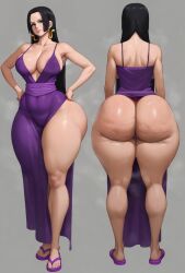 1girl 1girls ai_generated areolae ass big_ass big_breasts big_butt blue_eyes boa_hancock booty bottom_heavy breasts breedable breedable_hips bubble_ass bubble_butt cellulite cleavage curvaceous curvy curvy_figure dark_hair earrings fat_ass feet female flip_flops front_and_back hips musk musk_clouds oiled oiled_skin one_piece pawg_build perfect_ass phat_ass purple_dress sexy_body sexy_female slutty_dress slutty_female sweat taiga20 thicc thicc_ass thicc_thighs thick thick_ass thick_thighs voluptuous voluptuous_female wet wide_ass