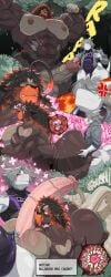 anthro ass big_ass blush blushing charcoalwaffle26 cum excessive_cum furry hyper hyper_penis muscles muscular pecs pokemon pokemon_(species) rillaboom