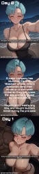 ai_assisted ai_generated big_breasts blacked blush bulma bulma_(dragon_ball) bulma_briefs caption captioned captions cheating cheating_female dark-skinned_male netorare ntr