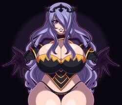 1girls absurd_res absurdres big_breasts blush breasts_focus camilla_(fire_emblem) cleavage cleavage_focus female female_only fire_emblem fire_emblem_fates huge_breasts leaning_forward light-skinned_female looking_at_viewer panties reaching_towards_viewer rockmangrave seductive_smile smile solo_female standing tagme thick_thighs wide_hips