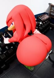 1boy 3d_(artwork) anthro ass_focus ass_up big_ass big_ass_(male) big_butt big_butt_(male) bubble_butt curvy curvy_figure echidna femboy femboy_focus furry gigantic_ass gym heavy_bottom heavy_butt huge_ass kirby_animatez knuckles_the_echidna large_ass male_focus male_only massive_ass mobian_(species) muscular_male red_body red_fur red_skin sega shoes shoes_only solo solo_male sonic_(series) sonic_the_hedgehog_(series) tail teapot_(body_type) thick_ass thick_butt thick_thighs voluptuous voluptuous_male