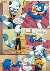 1boy 1girls a_tale_of_tangle's_tail_(comic) anthro bbmbbf bed blush comic female male male/female mobian_(species) mobius_unleashed palcomix pillow sega sonic_(series) sonic_the_hedgehog sonic_the_hedgehog_(series) tangle_the_lemur