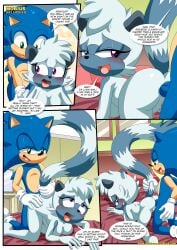 1boy 1girls a_tale_of_tangle's_tail_(comic) anal anal_sex anthro anus ass bbmbbf bed blush breasts comic doggy_style female male male/female mobian_(species) mobius_unleashed nude palcomix penis pillow pussy sega sex sonic_(series) sonic_the_hedgehog sonic_the_hedgehog_(series) tangle_the_lemur