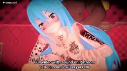 3d animated animated_gif aqua_(konosuba) bad_source blue_hair breasts dark_skin female_masturbation handjob interracial kono_subarashii_sekai_ni_shukufuku_wo! long_hair masturbation netorare nipples nude penis queen_of_spades_symbol race_fetishism race_fetishism_symbol self-upload sex sex_from_behind sexyexxchi small_penis