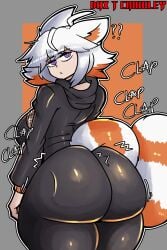1girls animal_ears ass big_ass big_breasts big_thighs breasts bubble_ass bubble_butt clapping clapping_ass clapping_cheeks clothed clothing dat_ass demenishki dumptruck_ass dumptruck_butt female gigantic_ass gigantic_thighs huge_ass huge_breasts huge_thighs indie_virtual_youtuber multicolored_hair orange_hair purple_eyes rose_dax tail thick_thighs thighs tight_pants twitch virtual_youtuber vtuber white_hair