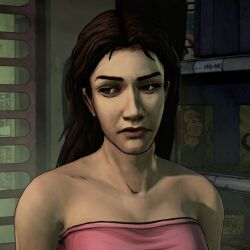 1girl 1girls ai_assisted brown_hair edit edited edited_art female female_focus female_only girl girl_only lilly_caul only_girl pink_shirt solo solo_female solo_focus solo_woman strapless strapless_dress strapless_top strapless_topwear telltale telltale_games the_walking_dead the_walking_dead_(series) the_walking_dead_(telltale) the_walking_dead_game white-skin white-skinned_female woman woman_only woman_solo