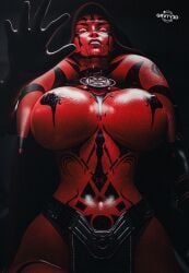 1girls 3d alien alien_girl alien_humanoid big_breasts darth_talon grvty3d huge_breasts large_breasts looking_at_viewer red_body sith star_wars