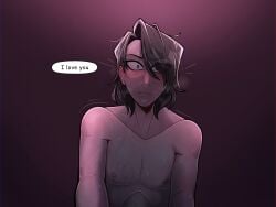 black_hair blush blush_lines blushing danganronpa_another english_dialogue english_text fanganronpa hair_over_one_eye implied_sex male male_only one_eye_covered one_eye_obstructed only_male purple_eyes sdra2 super_danganronpa_another_2 sweat sweatdrop sweating twink twink_top twink_topping_jock yomiuri_nikei