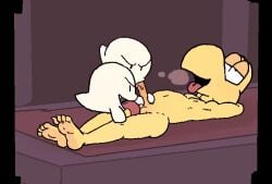 ambiguous_gender animated ball_lick blowjob boo_(mario) french_kiss kissing koopa koopa_troopa licking_penis male super_mario_bros. watermelon_(artist)
