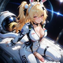 1futa ai_generated anus ass asshole astronaut balls big_penis blush bunny_ears bunny_tail cissia_(zenless_zone_zero) cock-tail crossdressing dickgirl functionally_nude futa_sans_pussy futanari gay happy hoyoverse ian8766_(artist) intersex looking_at_viewer male male_only mihoyo penis precum presenting rule_63 self_upload snake_girl snake_tail solo space sweat teasing testicles yaoi zenless_zone_zero