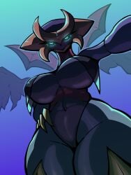 big_breasts blue_eyes giratina looking_down pokemon pokemon_(species) thick_legs thick_thighs