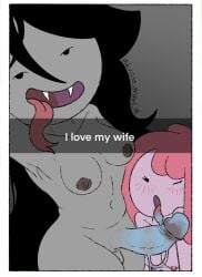 adventure_time big_breasts futanari happy_sex implied_oral inminent_blowjob marceline naked princess_bubblegum viewed_from_above