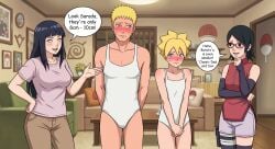 ai_generated hyuuga_hinata sarada_uchiha small_penis_humiliation uzumaki_boruto uzumaki_naruto