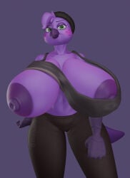 2026 3d_(artwork) avian avian_girl beanie_hat breasts_bigger_than_head high_quality high_resolution highres large_breasts purple_body purple_nipples tagme tits_bigger_than_head wd zhenash zoe_monroe
