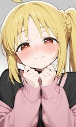 ai_generated blush bocchi_the_rock! heart-shaped_pupils ijichi_nijika smile smiling