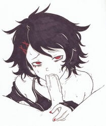 drooling fellatio juuzou_suzuya looking_at_viewer oral tokyo_ghoul