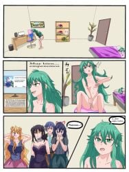 date_a_live datealive dulcenekoemilia girl green_eyes green_hair himekawa_yoshino itsuka_shido kyouno_natsumi long_hair masturbation multiple_females multiple_girls natsumi_(date_a_live) sheong_wong tokisaki_kurumi yatogami_tohka