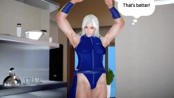 h23chris honey_select_2 jhun_hoon king_of_fighters kitchen leotard white_hair