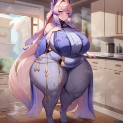 ai_generated big_ass big_boobs big_breasts blush genshin_impact hips huge_ass huge_boobs huge_breasts huge_butt huge_thighs hyper_ass hyper_butt milf pantyhose sangonomiya_kokomi simplemenofculture thicc_ass thick_thighs wide_hips