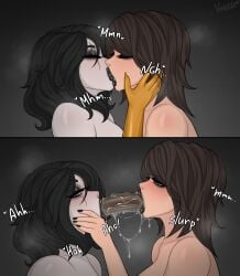 2020s 2024 2girls black_hair blowjob blowjob_face brown_hair closed_eyes comic deep_blowjob deep_penetration deep_throat deepthroat dildo dildo_in_mouth double_dildo double_dildo_deepthroat fortnite fortnite:_battle_royale grabbing_face kissing kissing lesbian_kiss light-skinned_female light_skin marigold_(fortnite) open_mouth saliva saliva_drip saliva_on_face saliva_on_penis saliva_string saliva_trail salivating scar scar_on_face short_hair simple_background steam steaming_body steamy sucking sucking_penis throat_fuck tntina vo1ette yuri yuri