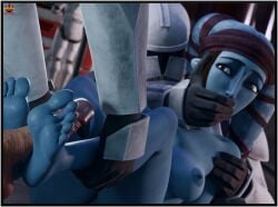 1girls 3d aayla_secura abuse accurate_art_style alien alien_girl alien_humanoid barefoot big_penis blender blue_body blue_skin clone clone_trooper clone_wars feet female footjob forced male medium_breasts multiple_boys official_style penis rape skinny snafusevsix soles star_wars toes