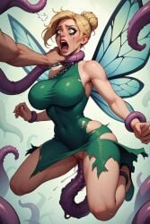 ai_generated anal big_ass big_breasts blonde_hair choker fairy hair_bun motion_lines sex tentacle tentacle_sex tinker_bell wings