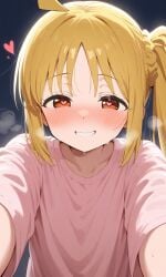 ai_generated blush bocchi_the_rock! heart-shaped_pupils ijichi_nijika pov pov_eye_contact smile smiling smiling_at_viewer