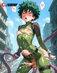 1boy 1femboy ahe_gao ahoge ai_generated anal anal_sex anus ass cum deku ejaculation erection femboy gay godof izuku_midoriya midoriya_izuku my_hero_academia patreon sex small_breasts tentacle tentacle_sex yaoi