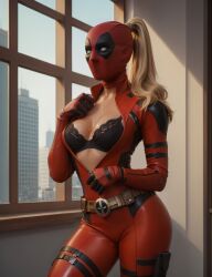 absurd_res ai_generated deadpool_&_wolverine_(2024) lady_deadpool lingerie marvel marvel_cinematic_universe marvel_comics open_bodysuit red_bodysuit stable_diffusion synth_canvas tagme wanda_wilson