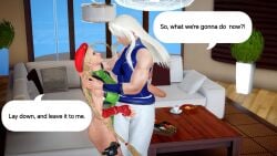 cammy_white h23chris honey_select_2 jhun_hoon king_of_fighters leotard sofa street_fighter touching_penis