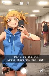 2024 2girls after_sex blonde_hair blush boku_no_hero_academia brown_hair camera_view clothed_after_sex comedy english_text fucked_silly funny gym himiko_toga implied_sex khyleri locker_room looking_at_viewer meme mirror_selfie my_hero_academia netorare nipple_bulge ntr phone phone_screen pussy_juice pussy_juice_stain selfie snapchat sweat text thighs tongue tongue_out uraraka_ochako wet_floor wet_skin yellow_eyes yuri