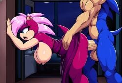 ai_generated ass blue_body breasts incest incest_(lore) magenta_fur male/female pink_hair sex sonia_the_hedgehog sonic_(series) sonic_the_hedgehog sonic_the_hedgehog_(series) sonic_underground sonic_x_sonia straight veiny_penis