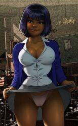 big_breasts dark-skinned_female dark_skin escape_from_zombie_u female human looking_at_viewer mayorto presenting student vanessa_eagler video_games