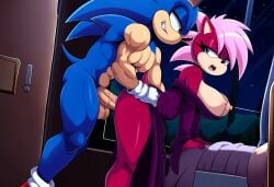 ai_generated ass blue_body breasts incest incest_(lore) magenta_fur male/female pink_hair sex sonia_the_hedgehog sonic_(series) sonic_the_hedgehog sonic_the_hedgehog_(series) sonic_underground sonic_x_sonia straight veiny_penis