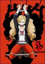 ann_takamaki atlus bar bondage bondage bondage_gear bound female female_focus female_only gag gagged gagged_female human kneeling leg_bar light-skinned_female light_skin marxinato open_mouth persona persona_5 ring ring_gag submissive submissive_female