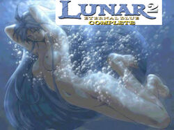 1girls blue_eyes blue_hair breasts feet female long_hair lucia_(lunar) lunar_2:_eternal_blue nipples nude solo toes underwater