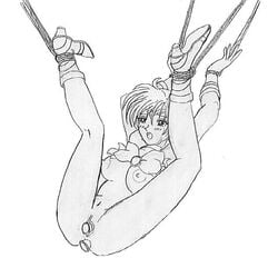 1girls bishoujo_senshi_sailor_moon bondage catt-chan dildo female haruka_tenou sailor_uranus small_breasts tagme