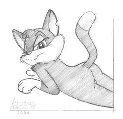 2004 animaniacs anthro ass cat feline female female_only fur furry furry_ass furry_ears furry_tail greyscale looking_aside looking_at_viewer lying mammal monochrome nude on_front pointy_ears raised_tail rita_(animaniacs) rita_and_runt smile solo tagme tail