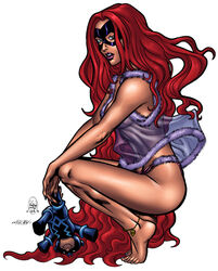 black_volt female inhumans long_hair marvel medusa_(inhumans) miravi red_hair straight_hair tagme