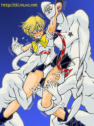 arm_grab bishoujo_senshi_sailor_moon closed_eyes germatoid haruka_tenou legs_grab licking rape restrained sailor_uranus teamwork tickling tickling_armpits tickling_legs ticklish