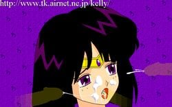 90s bishoujo_senshi_sailor_moon cum facial hotaru_tomoe november_kelly open_mouth purple_eyes sailor_saturn tagme tiara