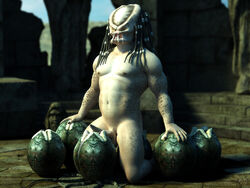 1boy 3d alien alien_(franchise) alien_vs_predator corwyn male male_only no_humans penis precum predator_(franchise) solo yautja